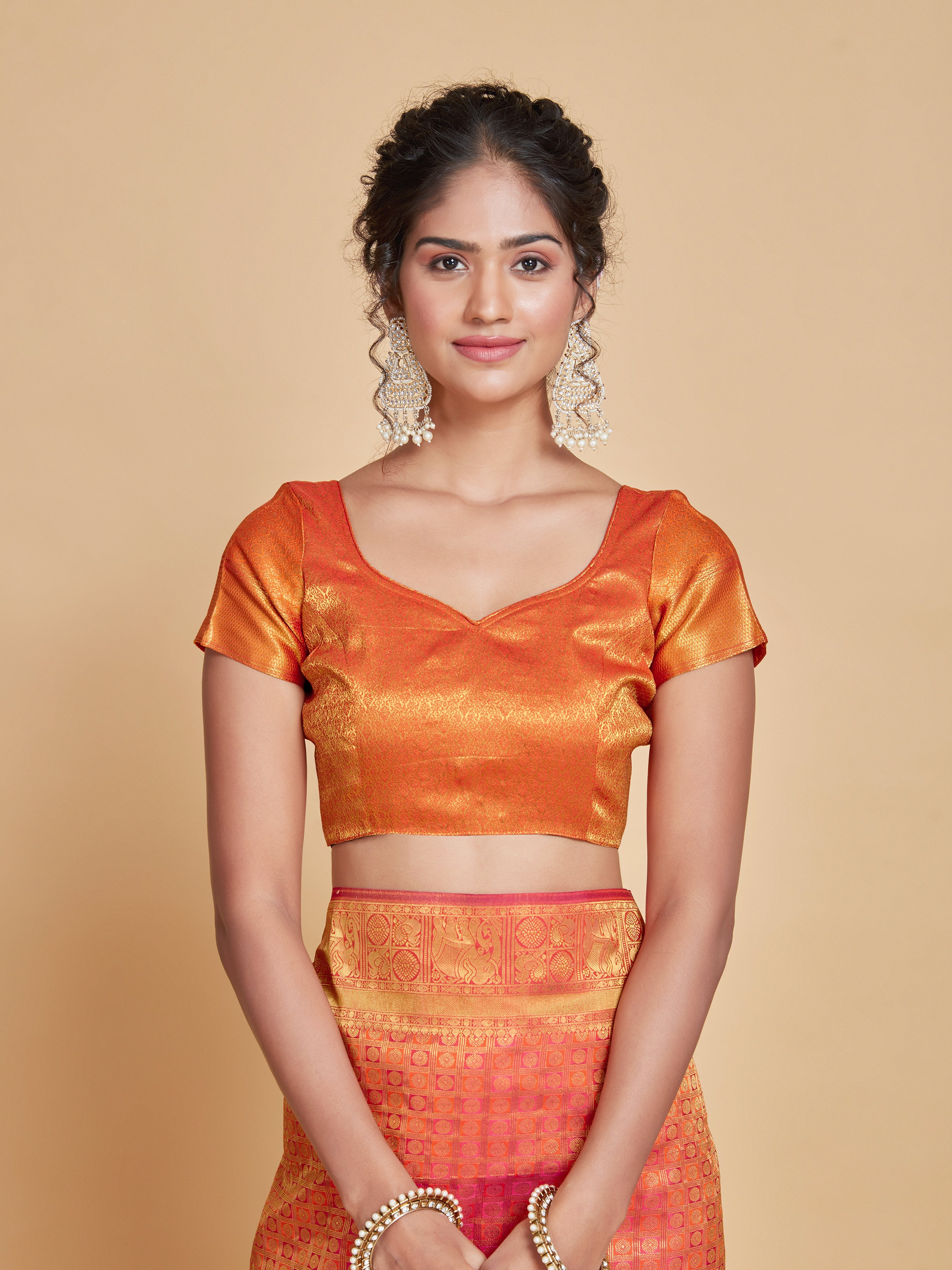 Orange Kanjeevaram Saree